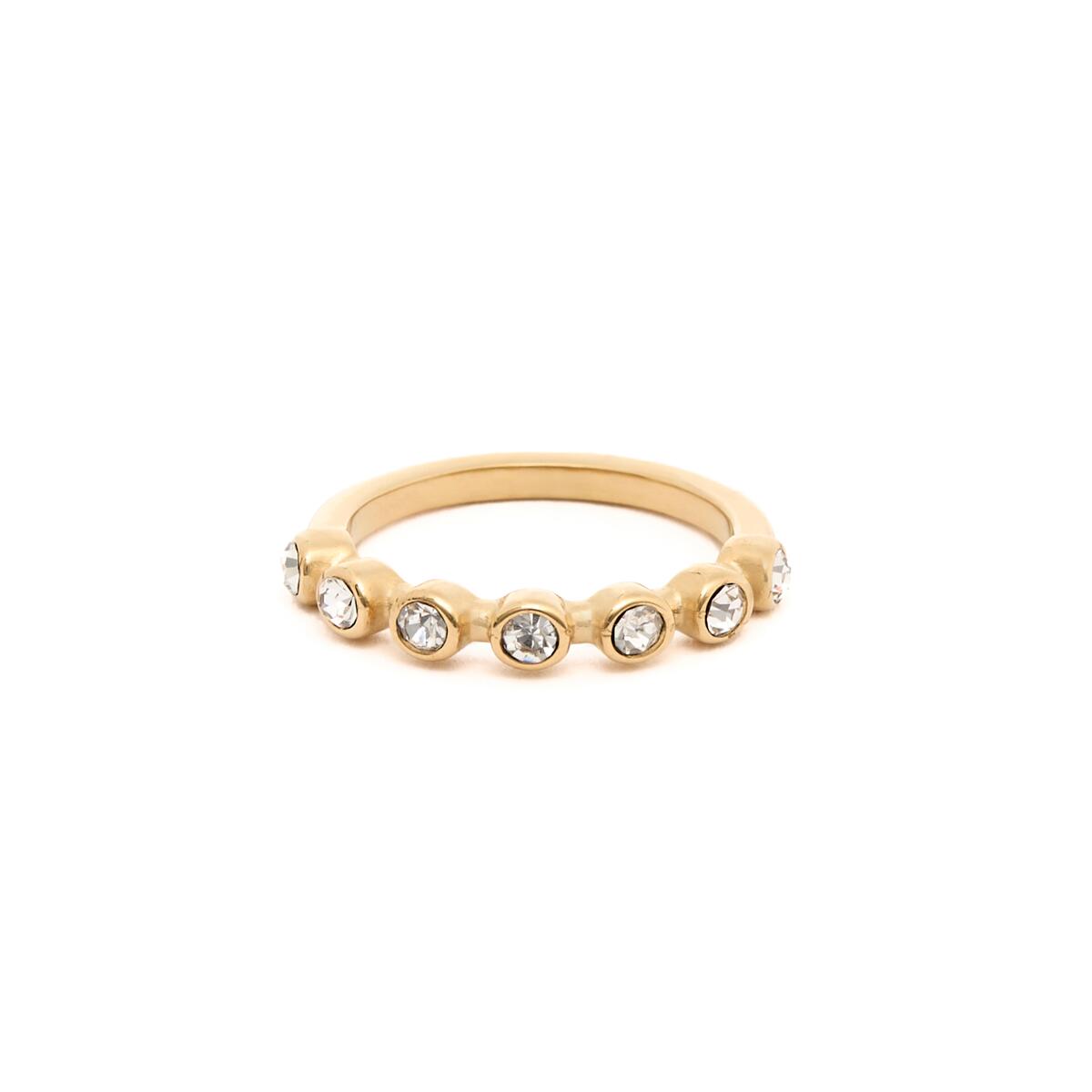 Anillo con dije de onda de acero inoxidable - Oro