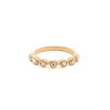 Anillo con dije de onda de acero inoxidable - Oro
