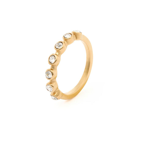 Anillo con dije de onda de acero inoxidable - Oro