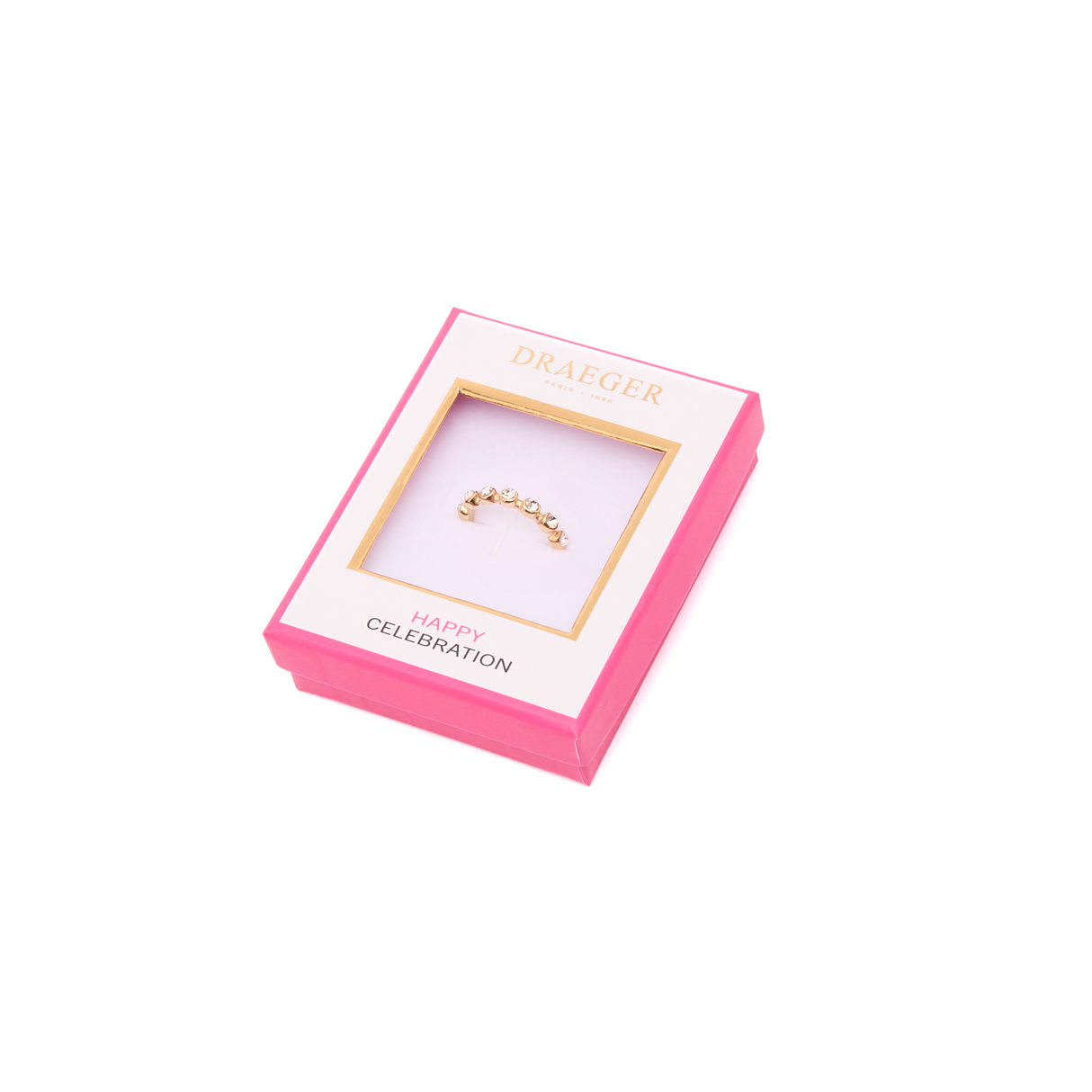 Anillo con dije de onda de acero inoxidable - Oro