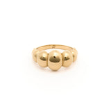 Anillo con dije de onda de acero inoxidable - Oro