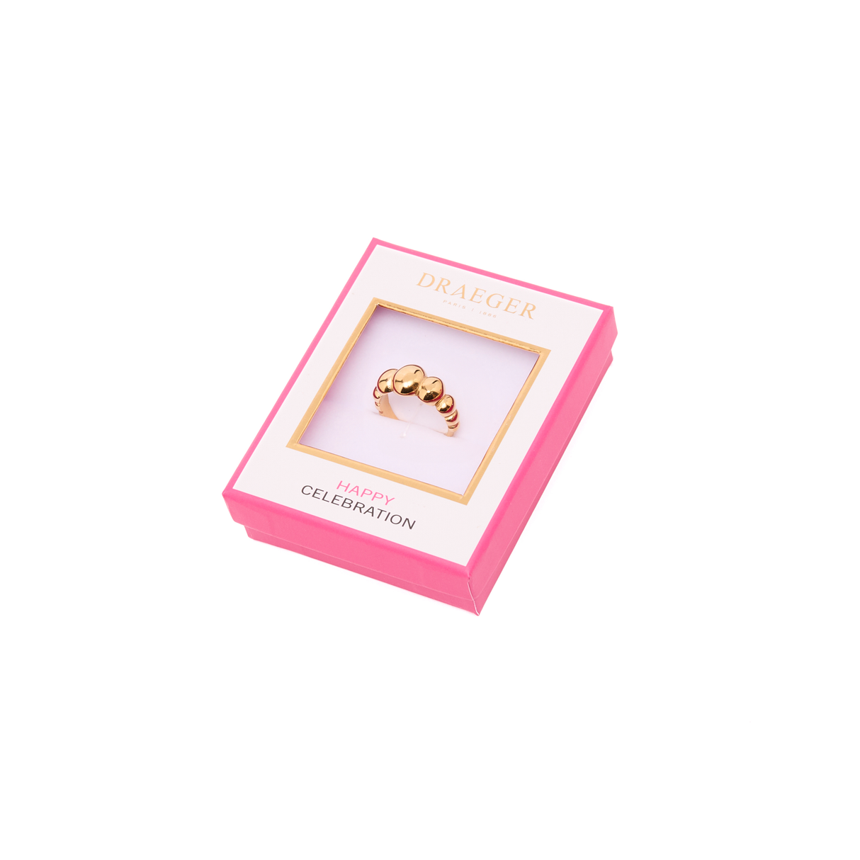 Anillo con dije de onda de acero inoxidable - Oro