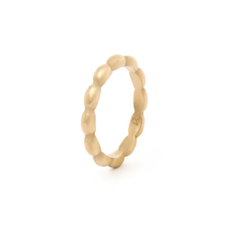 Anillo con dije de onda de acero inoxidable - Oro