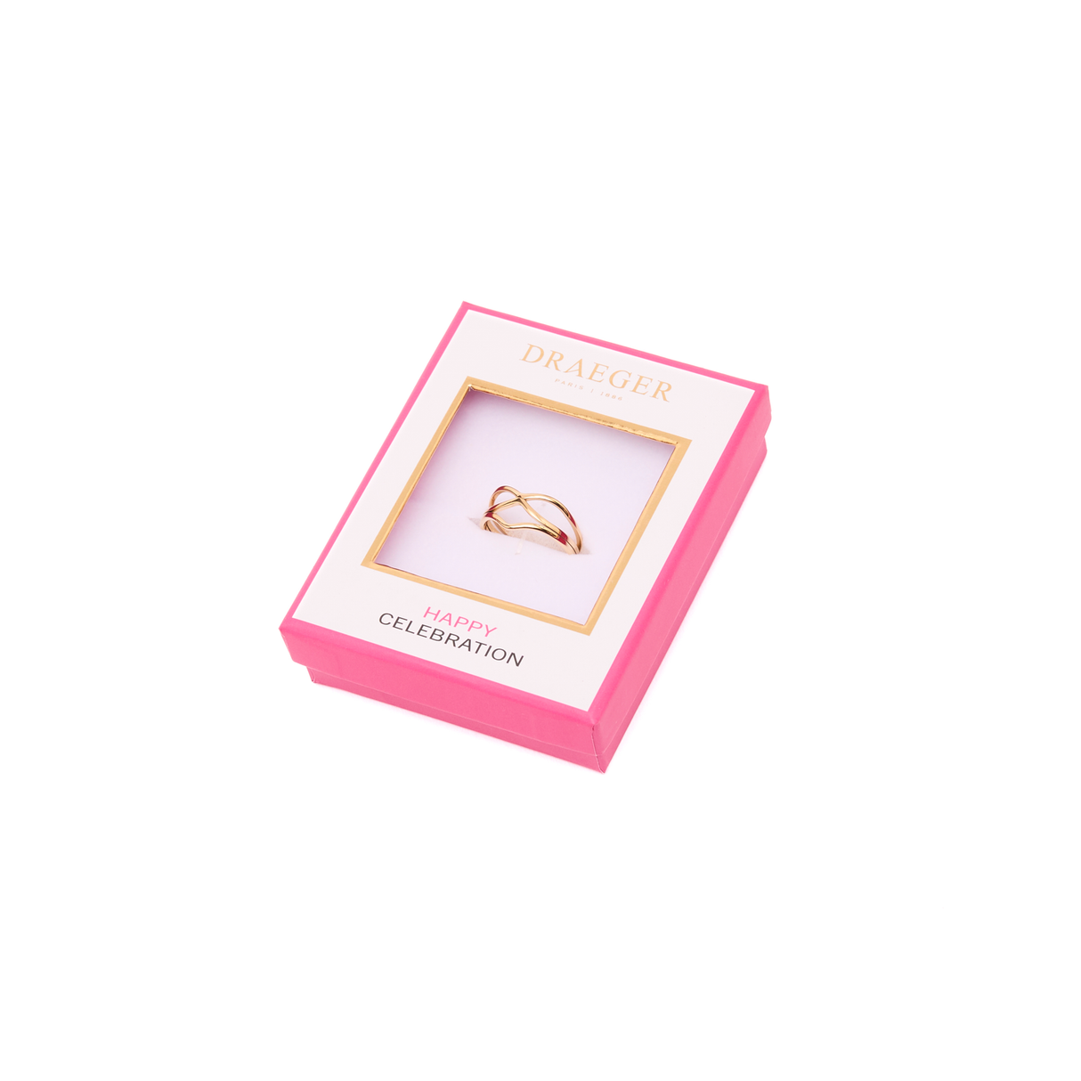 Anillo con dije de onda de acero inoxidable - Oro