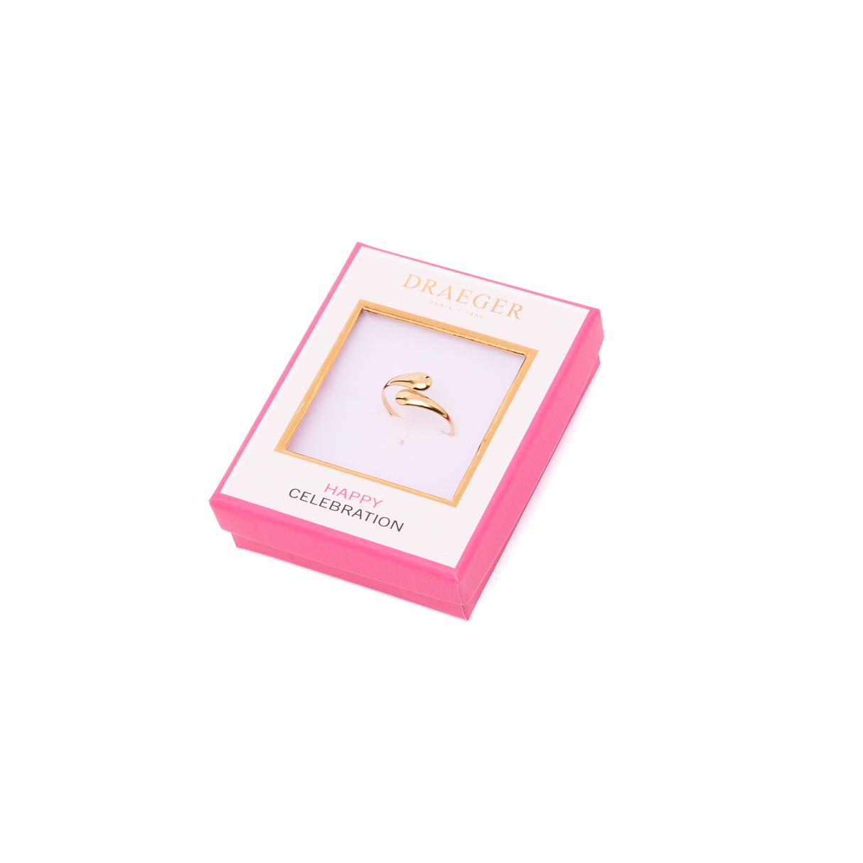 Anillo con dije de onda de acero inoxidable - Oro