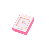 Anillo con dije de onda de acero inoxidable - Oro