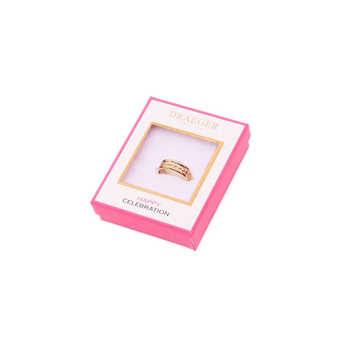 Anillo con dije de onda de acero inoxidable - Oro