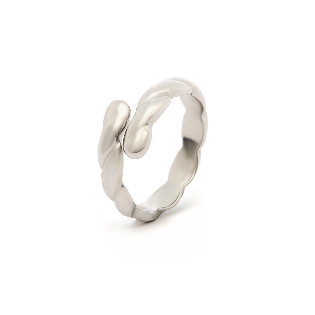 Anillo con dije de onda de acero inoxidable - Oro