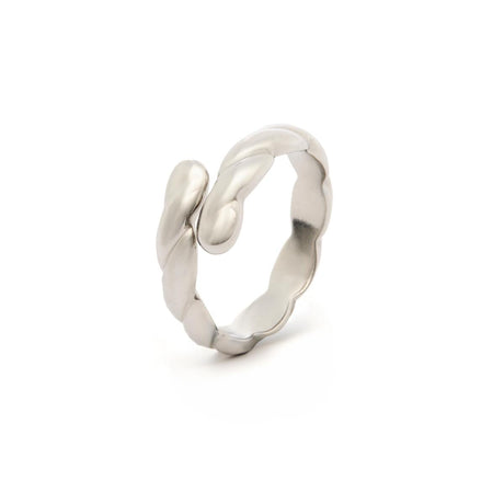 Anillo con dije de onda de acero inoxidable - Oro