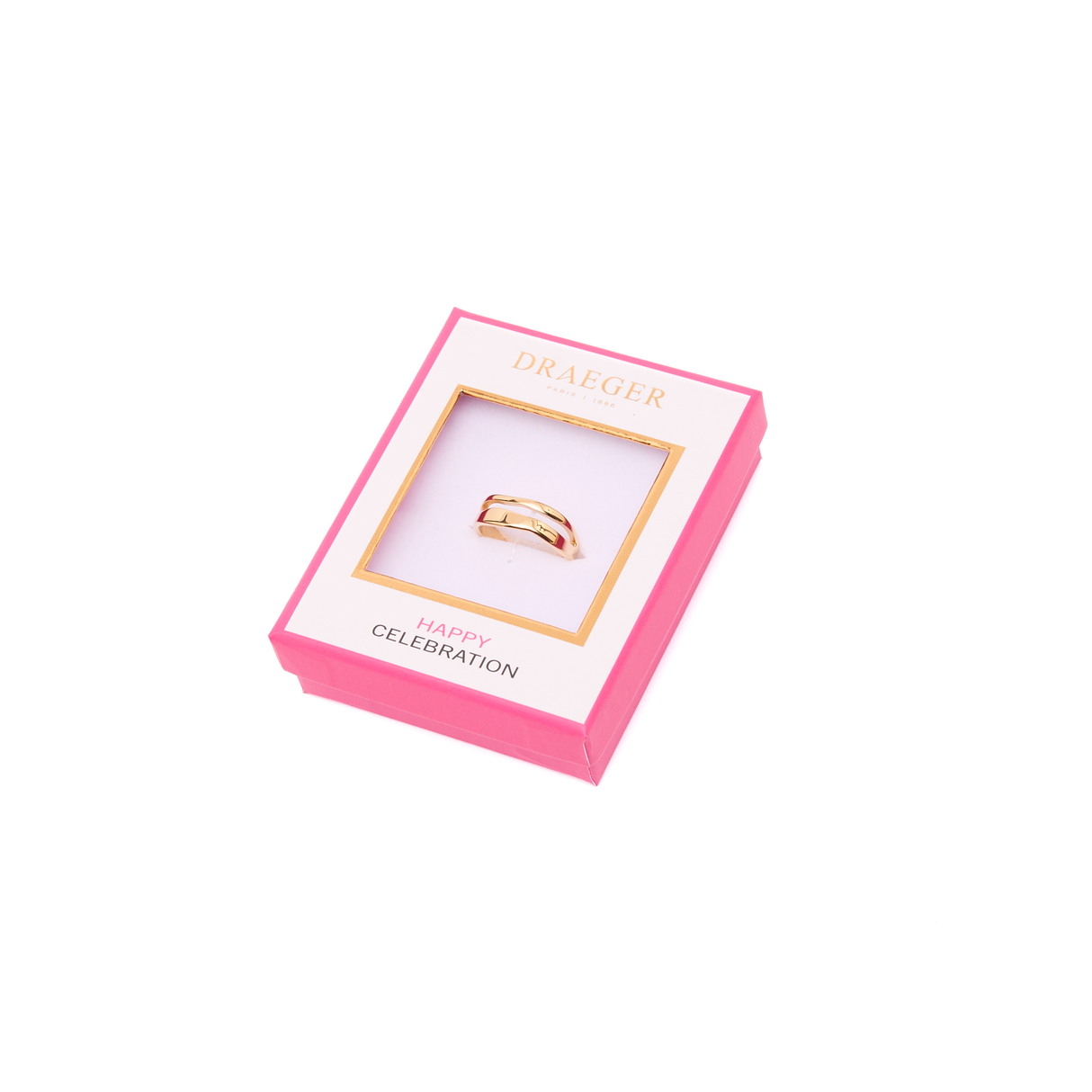 Anillo con dije de onda de acero inoxidable - Oro