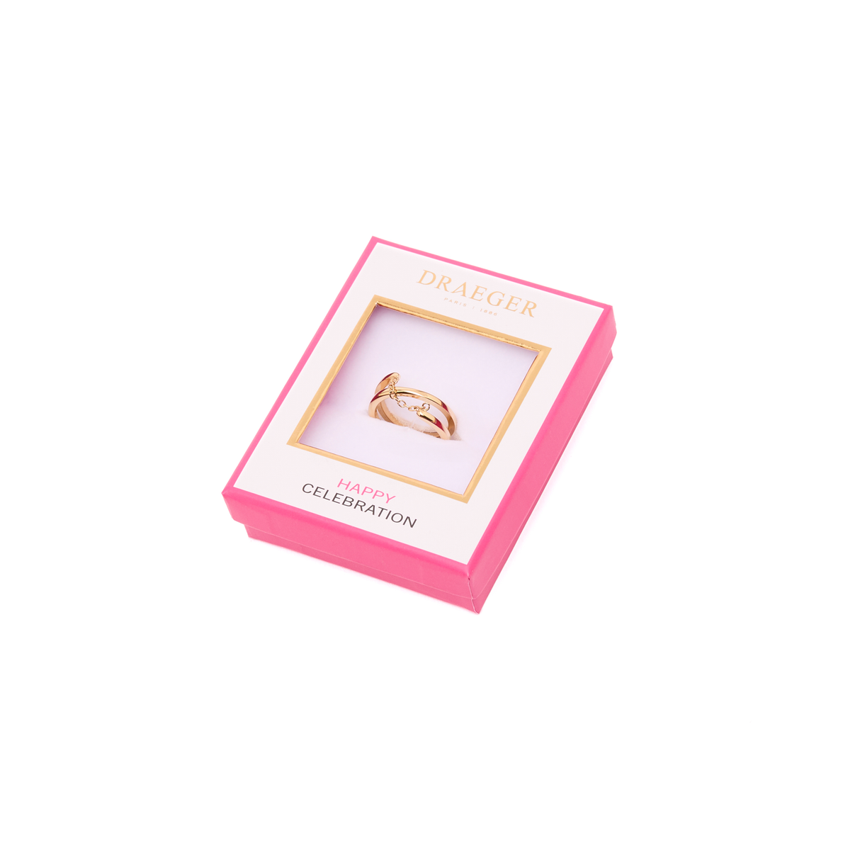 Anillo con dije de onda de acero inoxidable - Oro