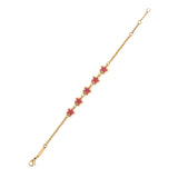 Bracelet Doré Etoiles Email Rouge 2