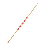 Bracelet Doré Etoiles Email Rouge 2