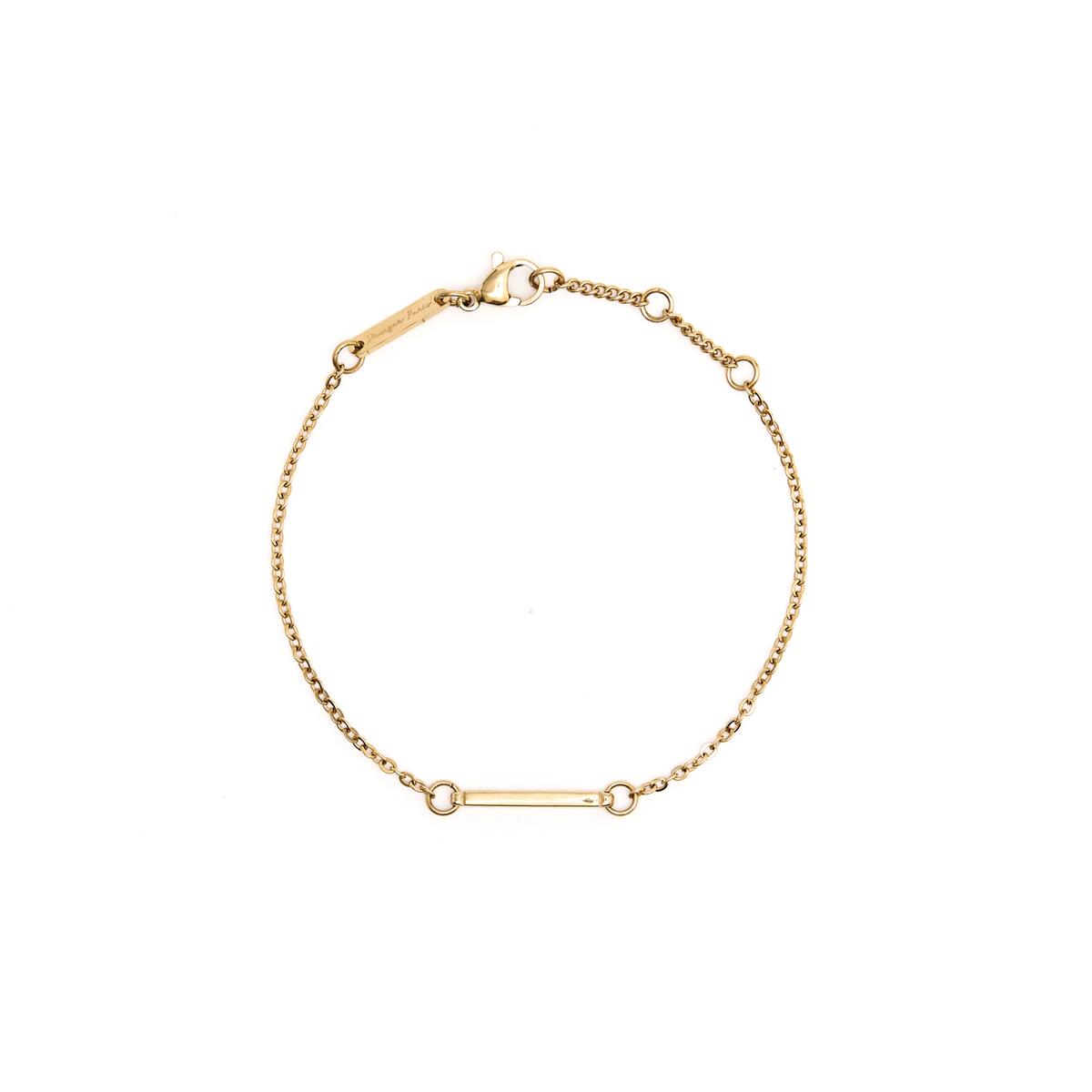 Bracelet Doré Barre Fine Martelée 1