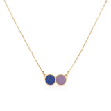 Collier Pendentif Ronds bleu et violet 1