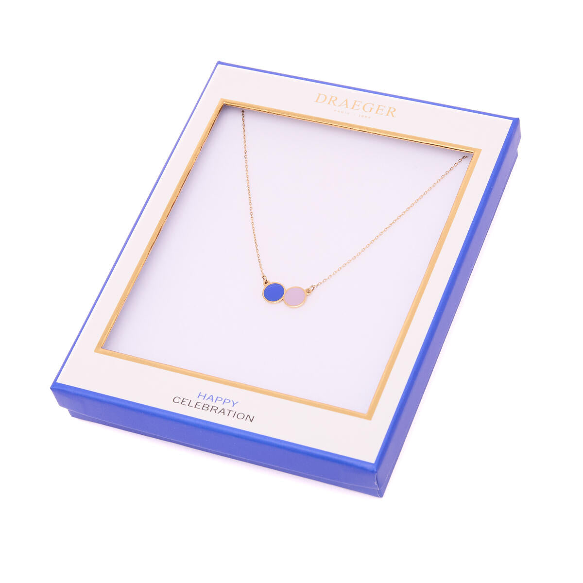 Collier Pendentif Ronds bleu et violet 3