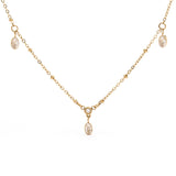 Collier doré triple pierres 1