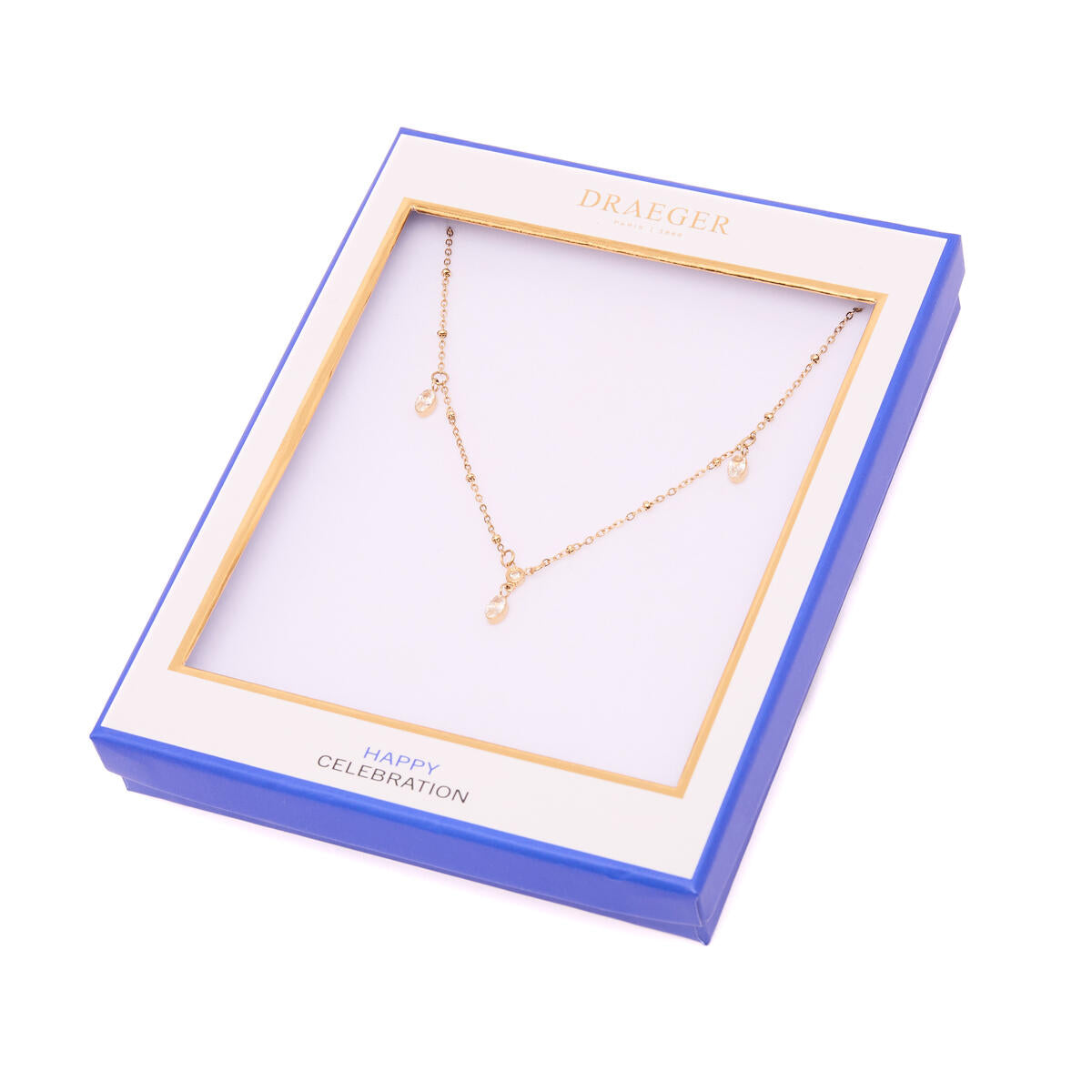 Collier doré triple pierres 3