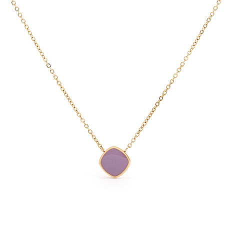 Collier doré pendentif losange 1