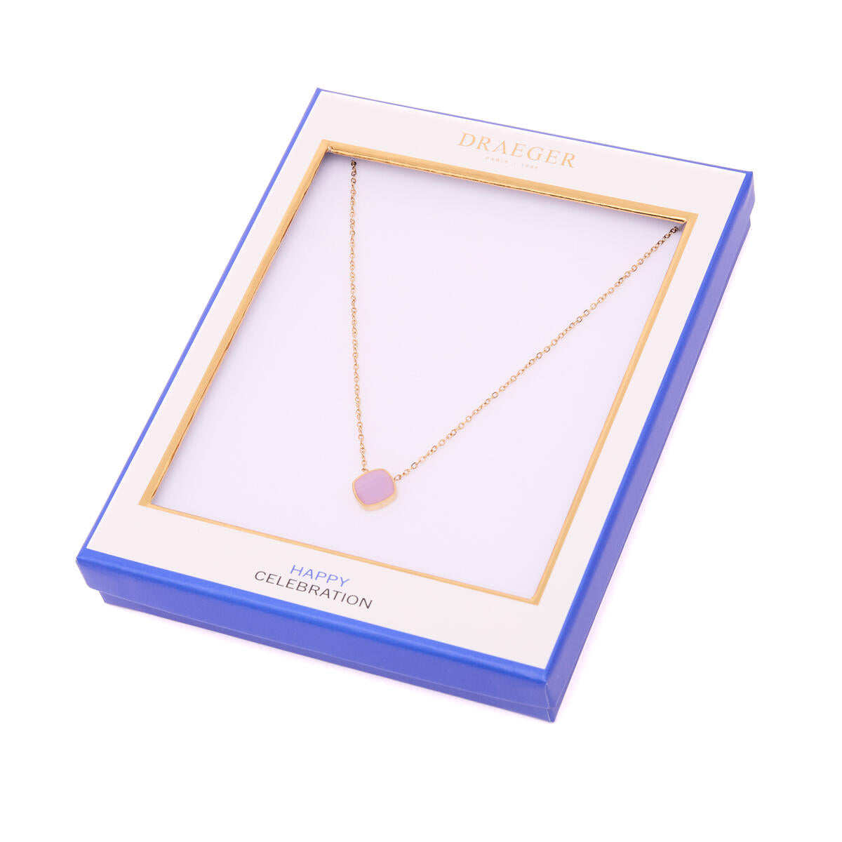 Collier doré pendentif losange 3