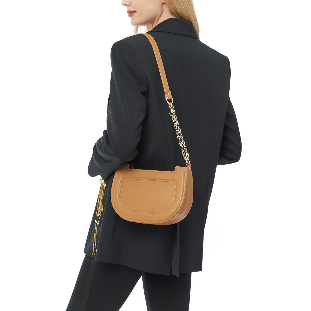 Bolso de mano Alice de piel en forma de media luna