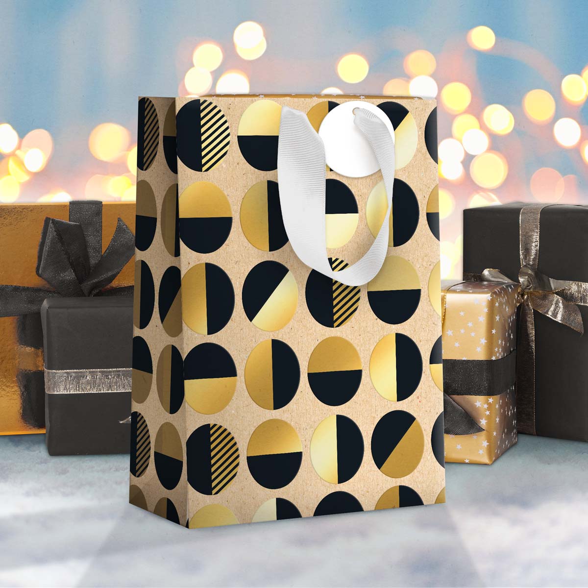 Bolsa de Regalo Grande Asas Redondas Blancas