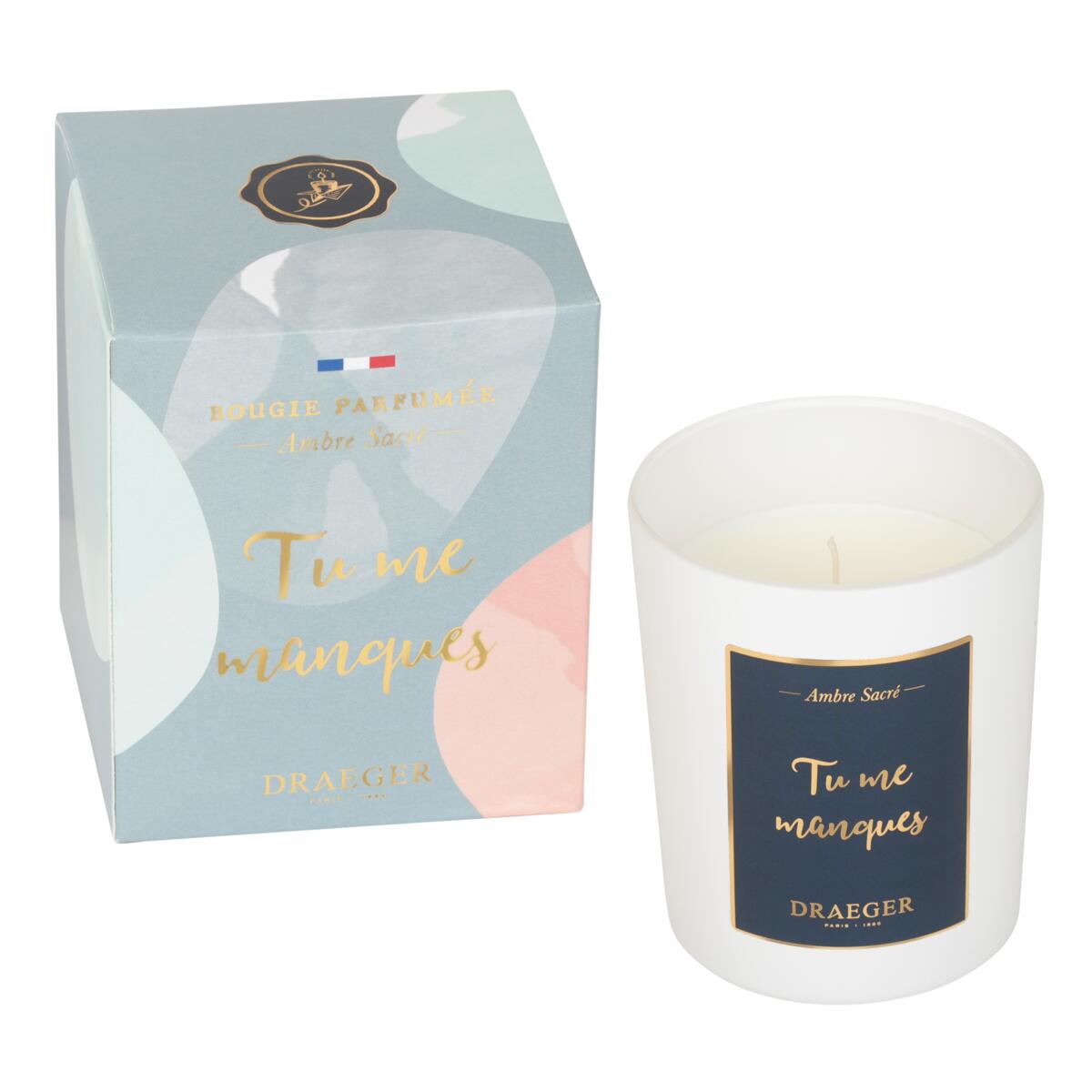 Bougie thème amour Tu me manques 1