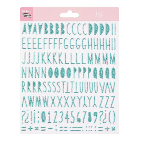 Stickers autocollants Alphabet bleu turquoise