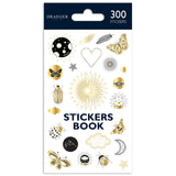 Stickers autocollants - Icônes noir & or - 300 pièces