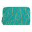 Portefeuille femme - feuilles dorées - turquoise