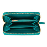 Portefeuille à motifs Turquoise feuilles 2