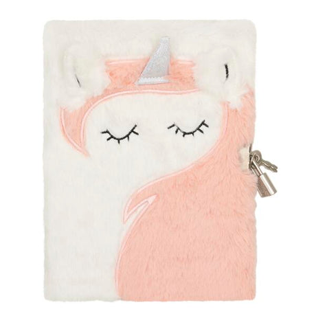 Journal intime peluche Licorne corail