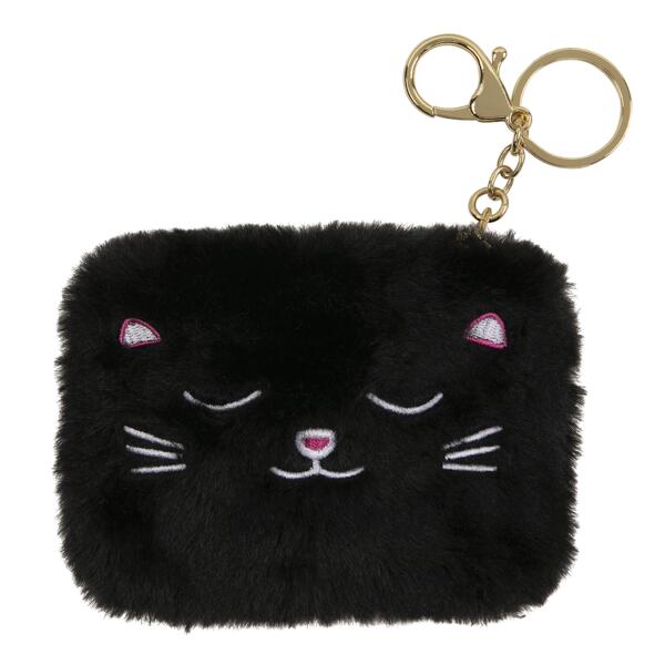 Porte-monnaie peluche Chat noir