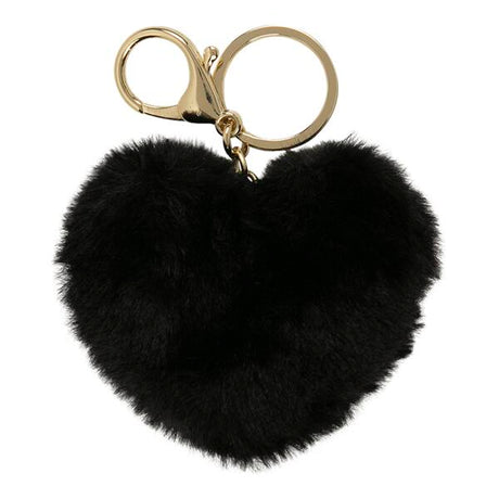 Porte-clés peluche Cœur noir
