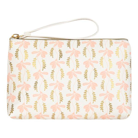 Grande pochette Feuilles roses