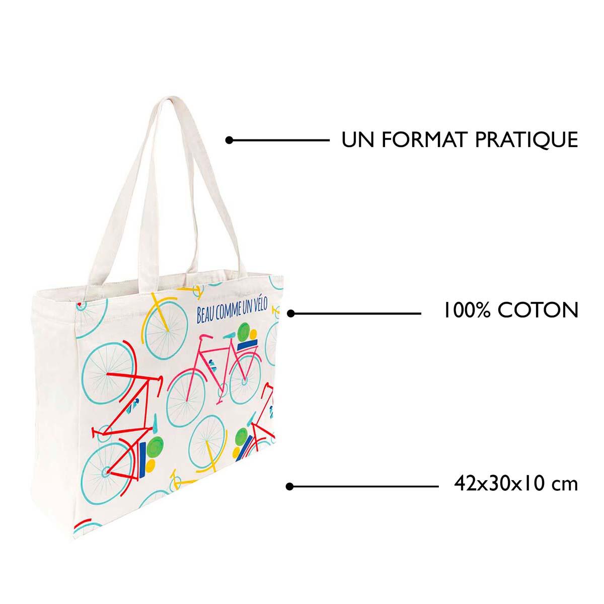 Tote bag coton imprimé vélo