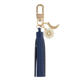 Porte-clés pompon uni Bleu marine 1