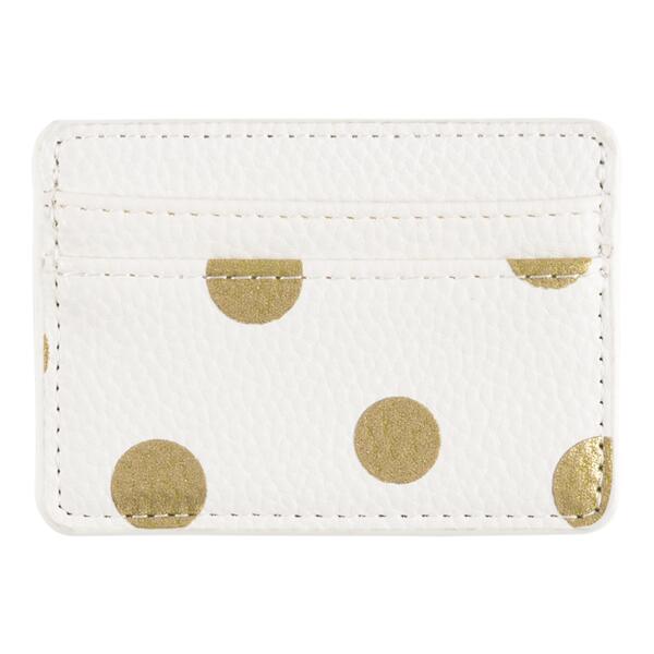 Porte-cartes pois dorés - blanc