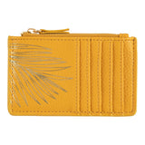 Porte-carte zippé Moutarde feuilles 1