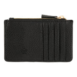 Porte-carte zippé Noir feuilles 2