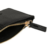 Porte-carte zippé Noir feuilles 3