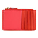 Porte-carte zippé Rouge & fuchsia 1