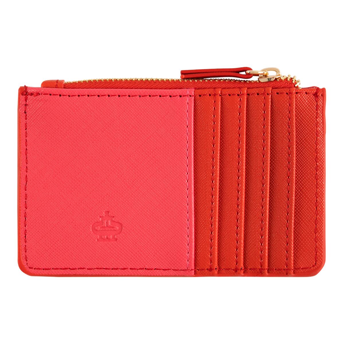 Porte-carte zippé Rouge & fuchsia 2