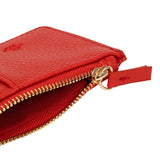 Porte-carte zippé Rouge feuilles 3