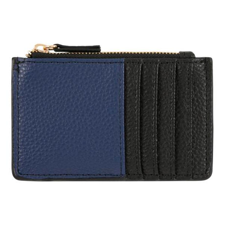 Porte-cartes zippé - bleu marine et noir