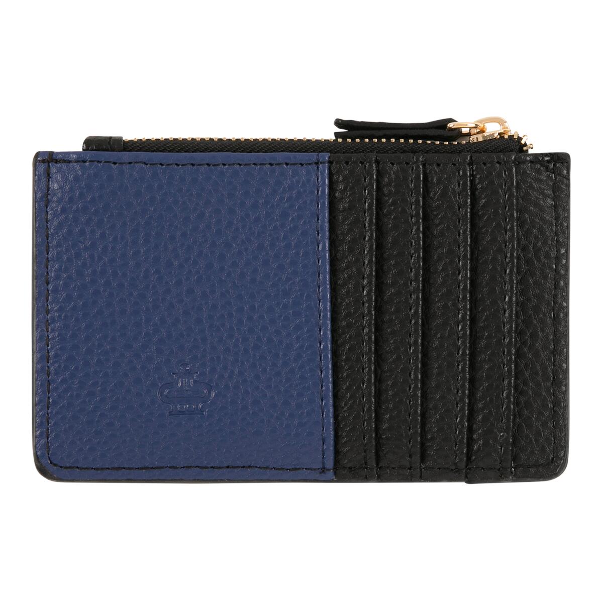 Porte-carte zippé Noir & bleu 2