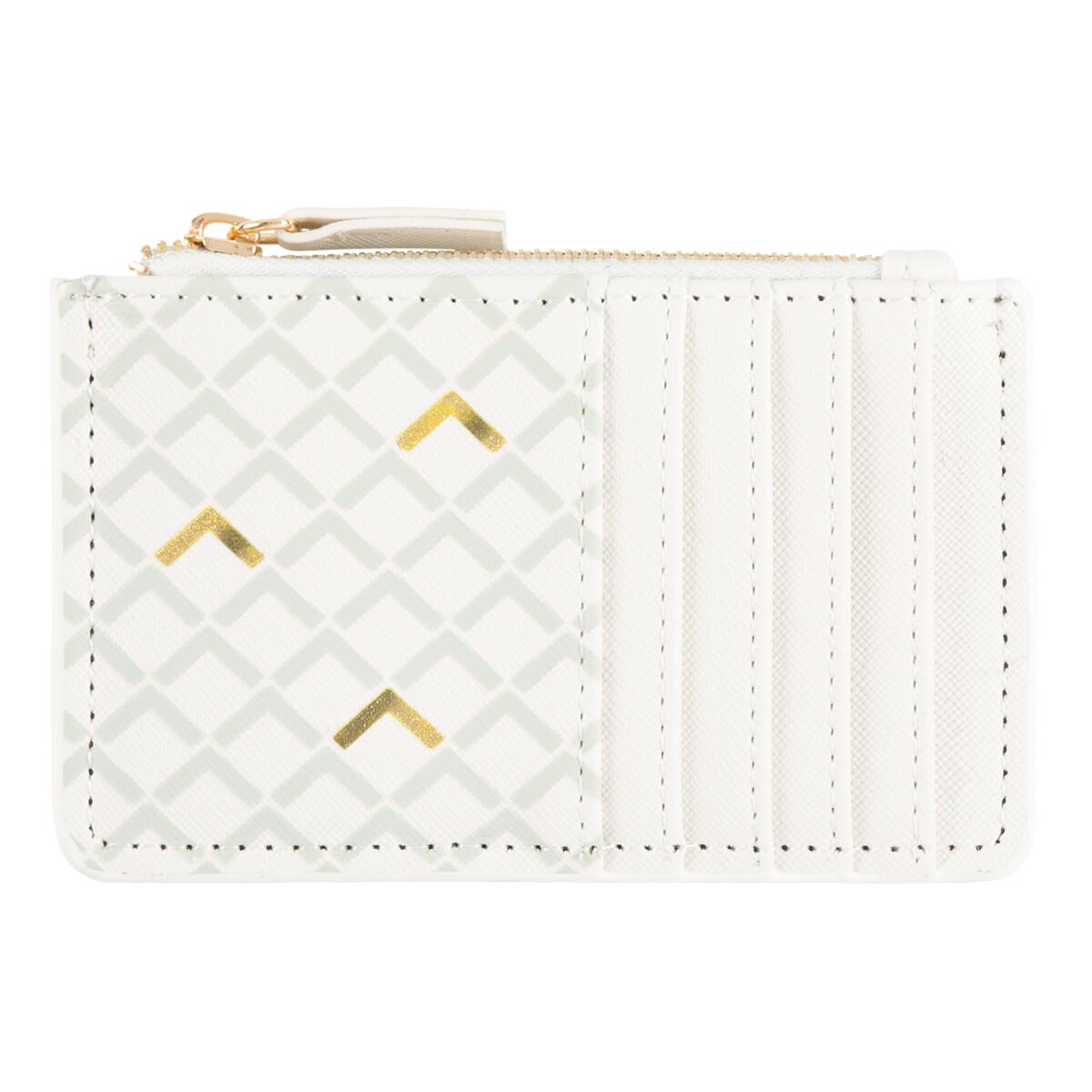 Porte-carte zippé Ivoire graphique 1