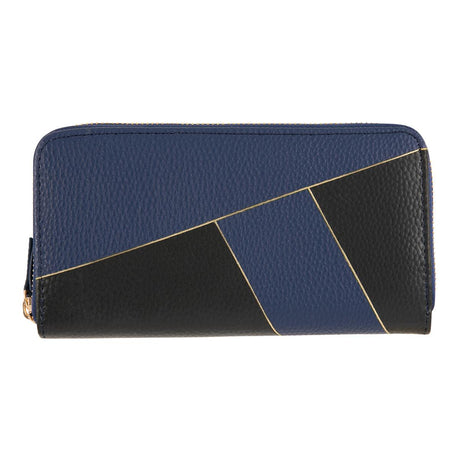 Grand portefeuille à motifs Bleu graphique noir 1