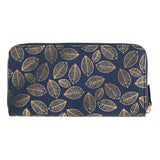 Grand portefeuille à motifs Bleu feuilles 3