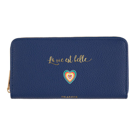 Grand portefeuille à motifs Bleu La vie est belle 1